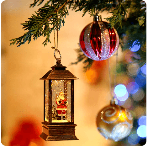 Farol Navideño con luz, Decoración